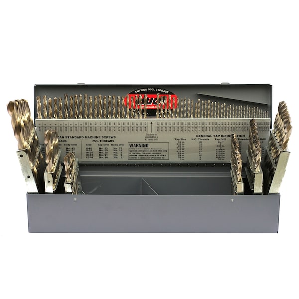 115PC DRILL SET 1/16-1/2 BY 64ths No 1-60 A-Z